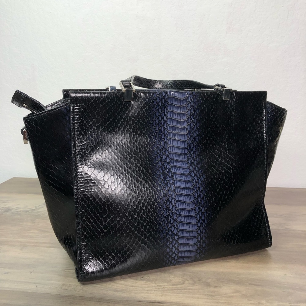 Kate Spade Midnight Blue Python Print Tote Bag - image 3